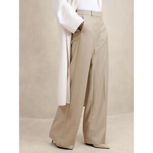 BANANA REPUBLIC Lido Wide-Leg Italian Wool Pants Women's Size 12 - 32 Inseam